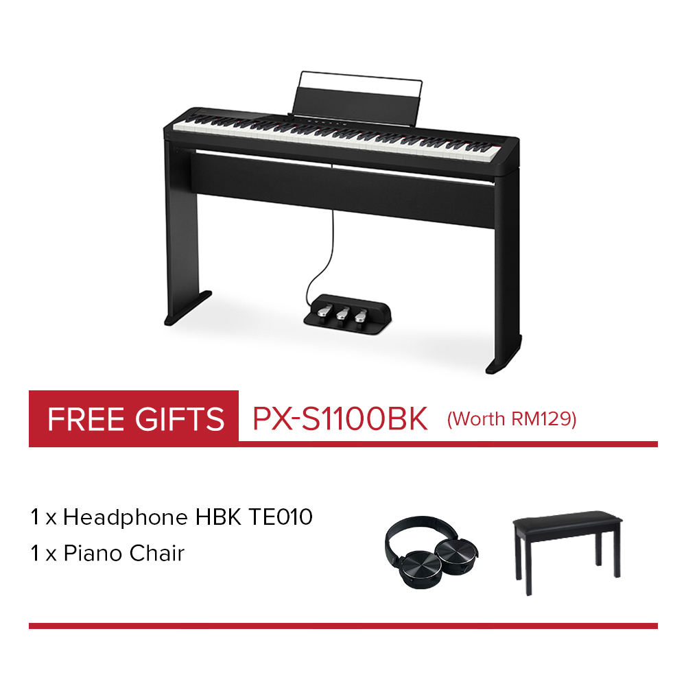 CASIO Privia Digital Piano PX-S1100BK Black (Full Package)